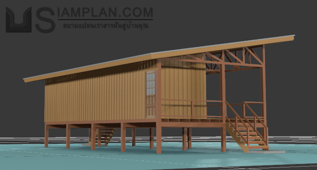 แบบบ้านชั้นเดียว 1 ห้องนอน 0 ห้องน้ำ