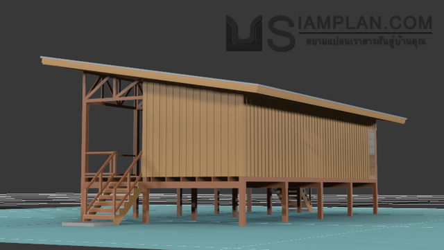 แบบบ้านชั้นเดียว 1 ห้องนอน 0 ห้องน้ำ