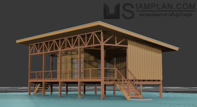 แบบบ้านชั้นเดียว 1 ห้องนอน 0 ห้องน้ำ