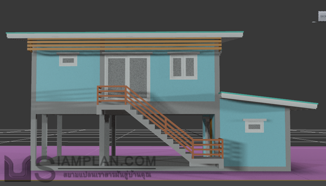 แบบบ้านชั้นเดียว 1 ห้องนอน 1 ห้องน้ำ