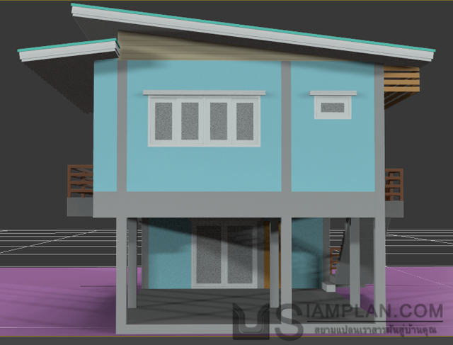 แบบบ้านชั้นเดียว 1 ห้องนอน 1 ห้องน้ำ