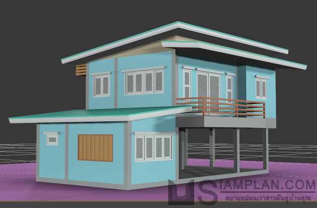 แบบบ้านชั้นเดียว 1 ห้องนอน 1 ห้องน้ำ