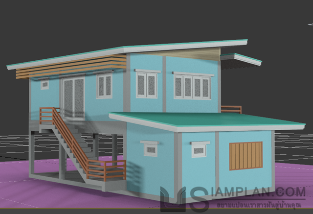 แบบบ้านชั้นเดียว 1 ห้องนอน 1 ห้องน้ำ