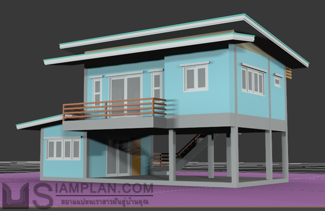 แบบบ้านชั้นเดียว 1 ห้องนอน 1 ห้องน้ำ