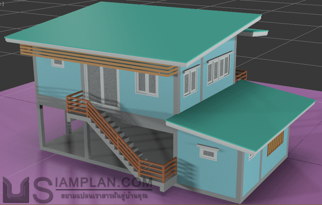 แบบบ้านชั้นเดียว 1 ห้องนอน 1 ห้องน้ำ