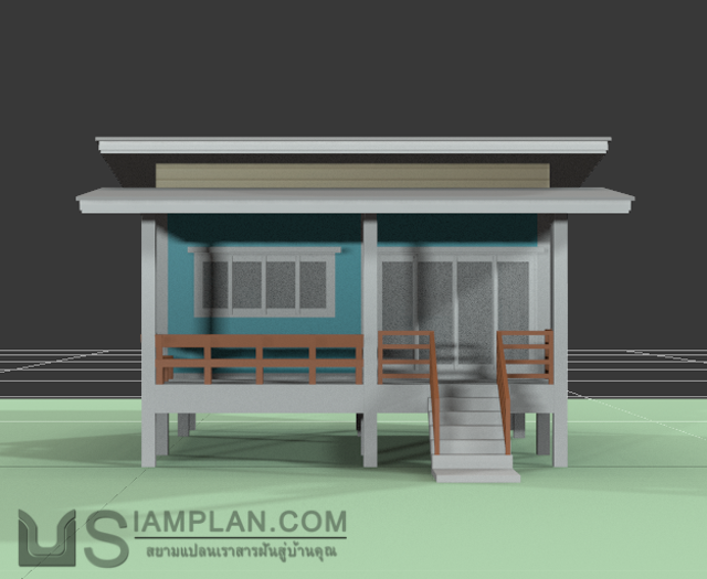แบบบ้านชั้นเดียว 1 ห้องนอน 1 ห้องน้ำ