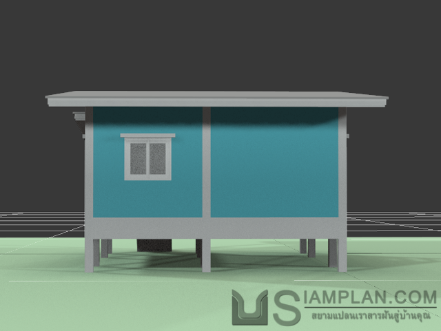 แบบบ้านชั้นเดียว 1 ห้องนอน 1 ห้องน้ำ