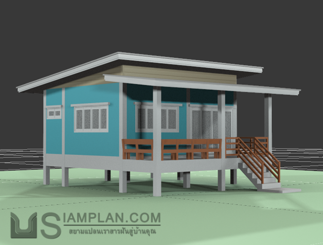 แบบบ้านชั้นเดียว 1 ห้องนอน 1 ห้องน้ำ