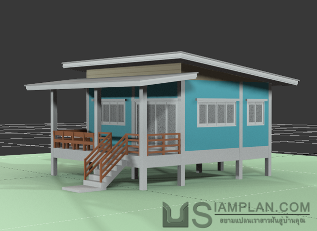 แบบบ้านชั้นเดียว 1 ห้องนอน 1 ห้องน้ำ