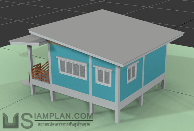แบบบ้านชั้นเดียว 1 ห้องนอน 1 ห้องน้ำ