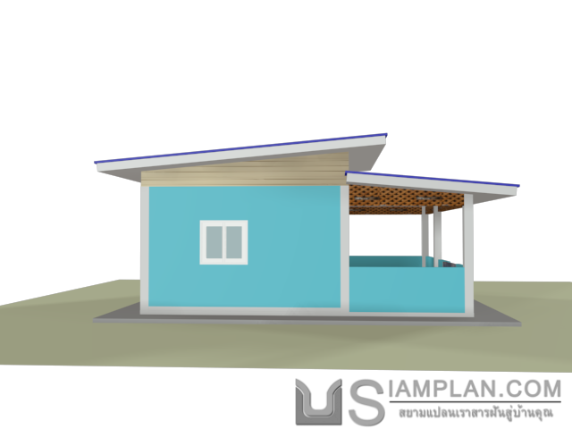 แบบบ้านชั้นเดียว 1 ห้องนอน 1 ห้องน้ำ