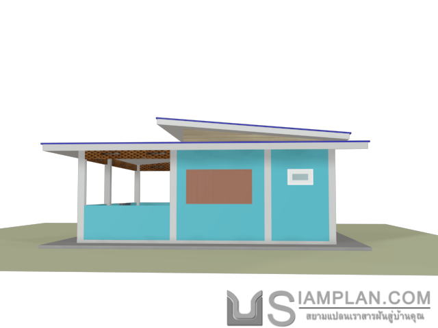 แบบบ้านชั้นเดียว 1 ห้องนอน 1 ห้องน้ำ