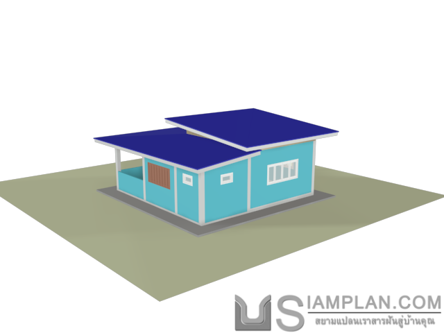 แบบบ้านชั้นเดียว 1 ห้องนอน 1 ห้องน้ำ