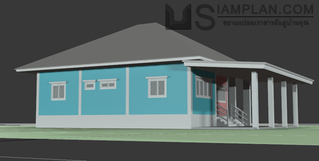 แบบบ้านชั้นเดียว 2 ห้องนอน 2 ห้องน้ำ