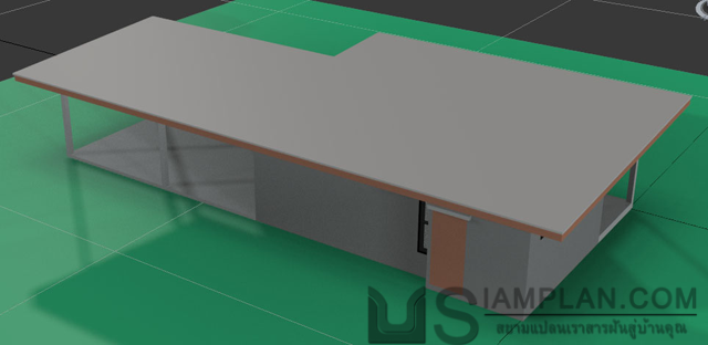 แบบบ้านชั้นเดียว 1 ห้องนอน 2 ห้องน้ำ