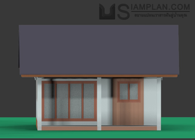 แบบบ้านชั้นเดียว 2 ห้องนอน 2 ห้องน้ำ