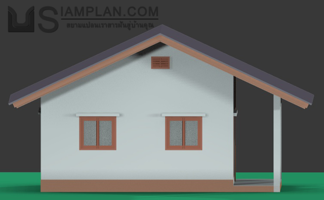 แบบบ้านชั้นเดียว 2 ห้องนอน 2 ห้องน้ำ