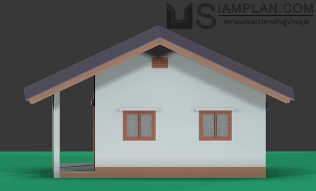 แบบบ้านชั้นเดียว 2 ห้องนอน 2 ห้องน้ำ