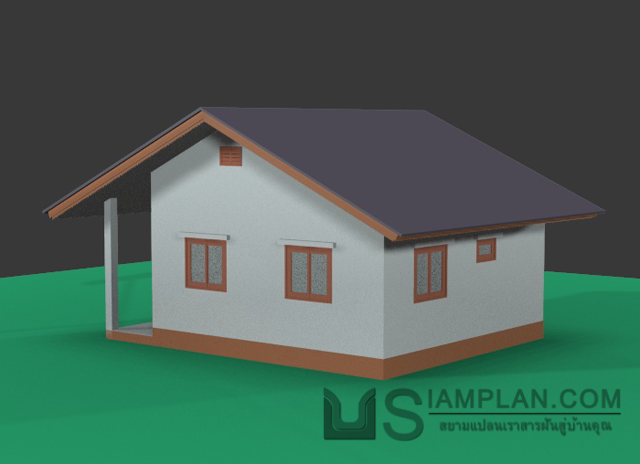 แบบบ้านชั้นเดียว 2 ห้องนอน 2 ห้องน้ำ