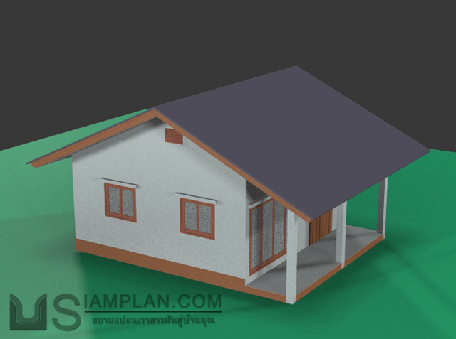 แบบบ้านชั้นเดียว 2 ห้องนอน 2 ห้องน้ำ