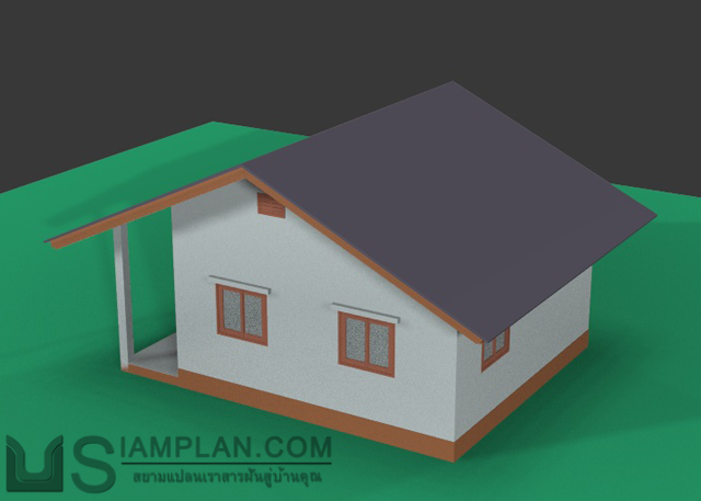 แบบบ้านชั้นเดียว 2 ห้องนอน 2 ห้องน้ำ