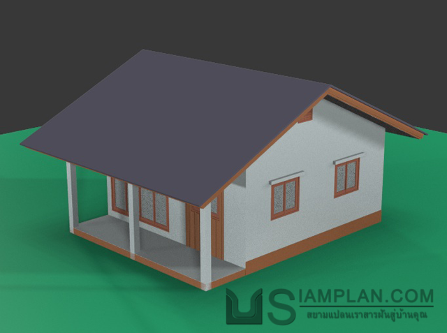 แบบบ้านชั้นเดียว 2 ห้องนอน 2 ห้องน้ำ