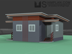 แบบบ้านชั้นเดียว 2 ห้องนอน 2 ห้องน้ำ