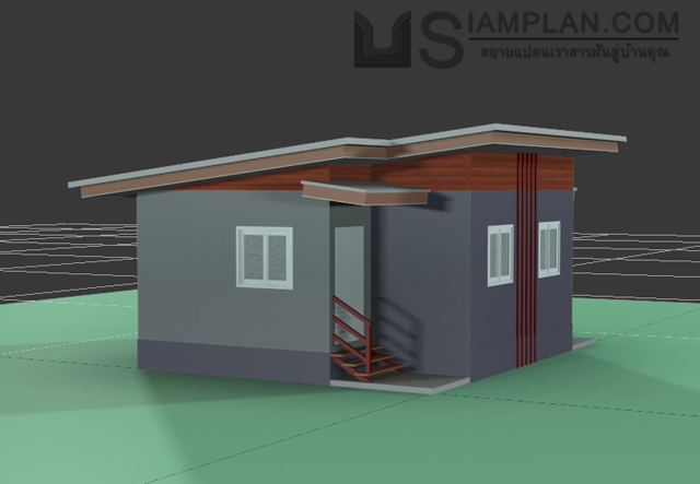 แบบบ้านชั้นเดียว 2 ห้องนอน 2 ห้องน้ำ