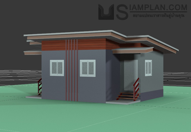 แบบบ้านชั้นเดียว 2 ห้องนอน 2 ห้องน้ำ