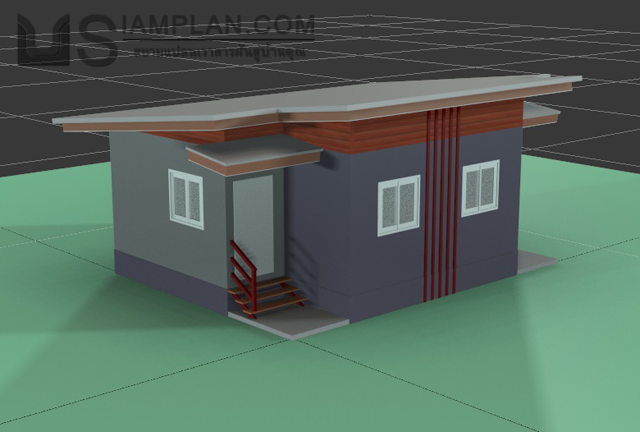 แบบบ้านชั้นเดียว 2 ห้องนอน 2 ห้องน้ำ