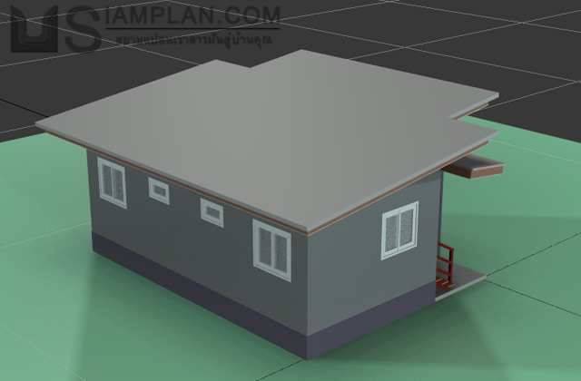 แบบบ้านชั้นเดียว 2 ห้องนอน 2 ห้องน้ำ