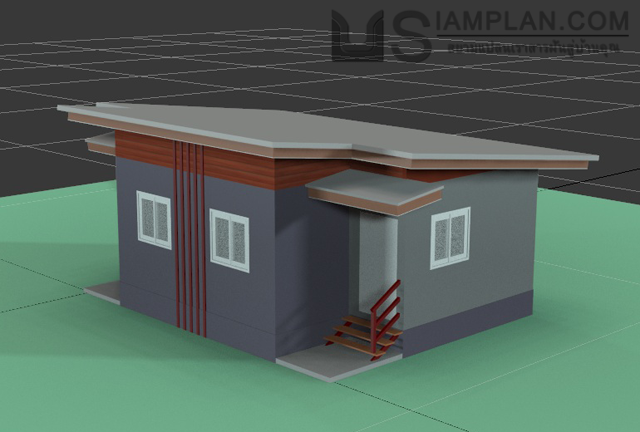 แบบบ้านชั้นเดียว 2 ห้องนอน 2 ห้องน้ำ