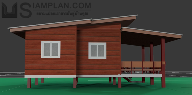 แบบบ้านชั้นเดียว 2 ห้องนอน 1 ห้องน้ำ