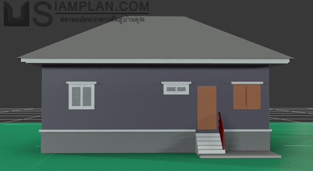 แบบบ้านชั้นเดียว 3 ห้องนอน 2 ห้องน้ำ