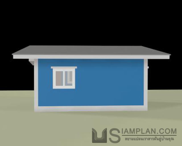 แบบบ้านชั้นเดียว 1 ห้องนอน 1 ห้องน้ำ