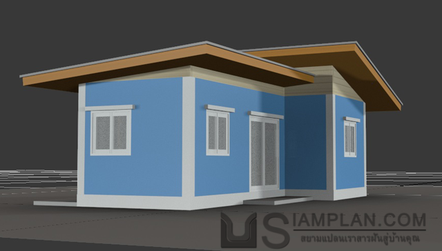 แบบบ้านชั้นเดียว 1 ห้องนอน 1 ห้องน้ำ