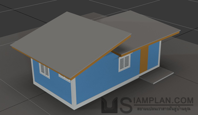 แบบบ้านชั้นเดียว 1 ห้องนอน 1 ห้องน้ำ