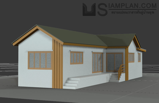 แบบบ้านชั้นเดียว 3 ห้องนอน 1 ห้องน้ำ