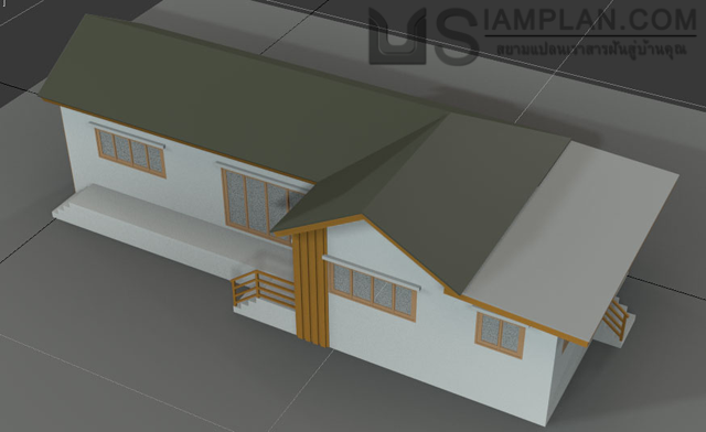 แบบบ้านชั้นเดียว 3 ห้องนอน 1 ห้องน้ำ