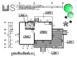 แปลนพื้น บ้านชั้นเดียว 1 ห้องนอน 1 ห้องน้ำ
