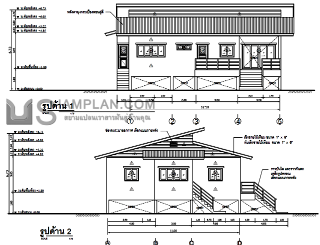 แปลนพื้น บ้านชั้นเดียว 3
 ห้องนอน 2 ห้องน้ำ