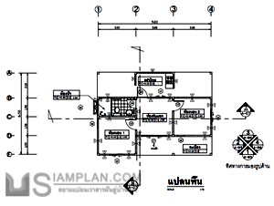 แปลนพื้น บ้านชั้นเดียว 2 ห้องนอน 1 ห้องน้ำ