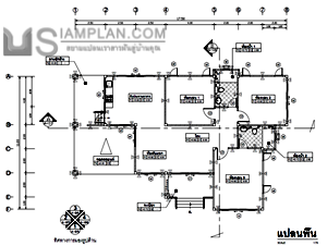 แปลนพื้น บ้านชั้นเดียว 3 ห้องนอน 2 ห้องน้ำ