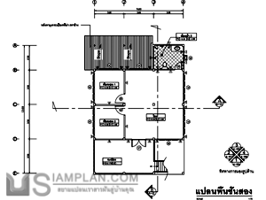 แปลนพื้น บ้านสองชั้น 2 ห้องนอน 2 ห้องน้ำ