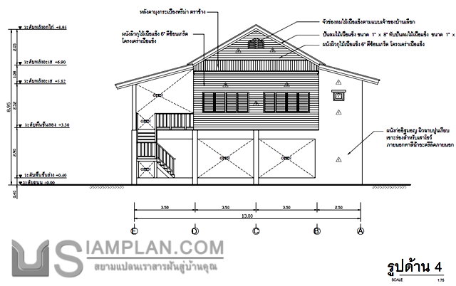 แปลนพื้น บ้านสองชั้น 2
 ห้องนอน 2 ห้องน้ำ