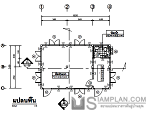 แปลนพื้น บ้านชั้นเดียว 1 ห้องนอน 1 ห้องน้ำ