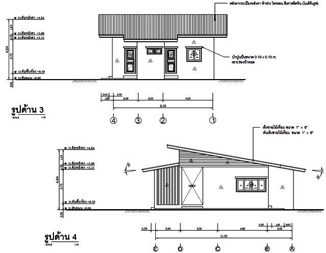 แปลนพื้น บ้านชั้นเดียว 2
 ห้องนอน 1 ห้องน้ำ