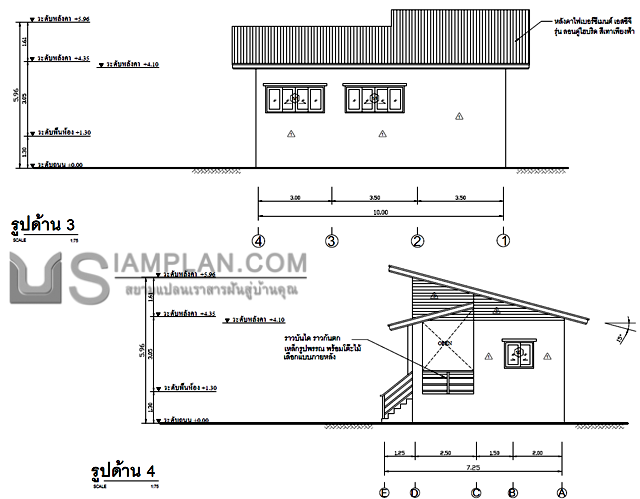 แปลนพื้น บ้านชั้นเดียว 1
 ห้องนอน 1 ห้องน้ำ