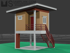 แบบบ้านฟรี 1 ห้องนอน 1 ห้องน้ำ