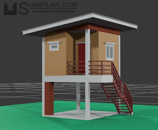 แบบบ้านฟรี 1 ห้องนอน 1 ห้องน้ำ